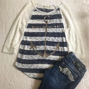 Spoiled Lightweight Sweater with Graphic Anchor